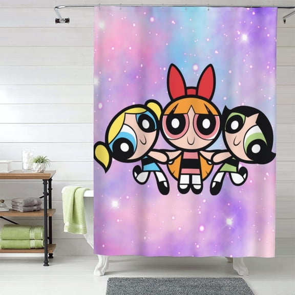 The Powerpuff Girls Shower Curtain Waterproof Fabric Cloth Shower Curtains Washable Bathroom Decoration Bath Curtains Iron