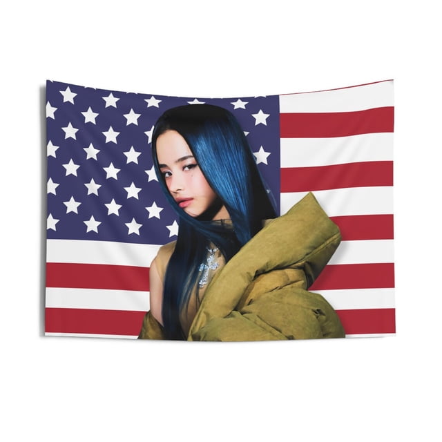 Tapestry Xg Girl Group con bandera americana para habitación, 90 x 60 cm, microtela