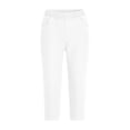 thumbnail image 6 of NinXxx Women's High Waist Stretchy Button Pocket Pull On Cropped Yoga Pants White S, 6 of 7