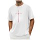 thumbnail image 1 of Tops para hombre, blusas y camisas de cuello redondo y manga corta para hombre. Camiseta/camisa informal de cuello redondo y manga corta con estampado de corazones para hombre. Tops de poliéster para, 1 of 4
