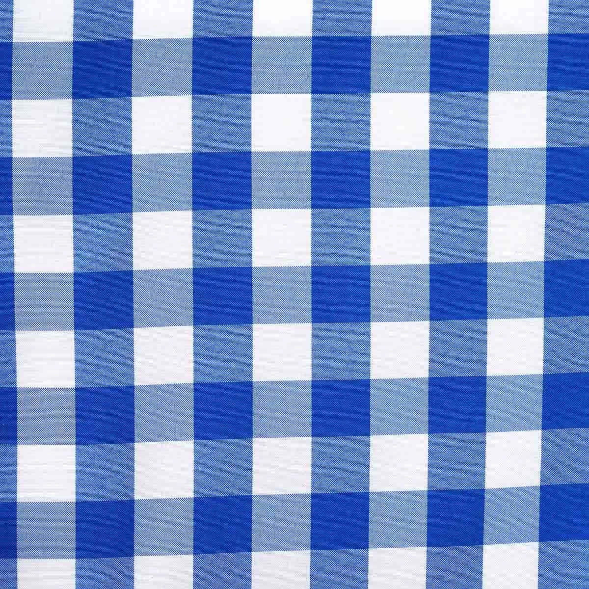 Efavormart 5PCS of Wholesale Gingham Checkered Polyester Table Top Wedding Catering Party Runner - WHITE / BLUE - 14x108"
