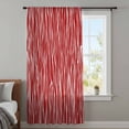 thumbnail image 4 of Red Striped Sheer Curtains 72 Inches Long, Classic Minimalist Waves Lines Pattern Light Filering Curtains, Breathable Simi Curtain Privacy Drapes for Living Room Bedroom Lightweight Window Treatment, 4 of 9