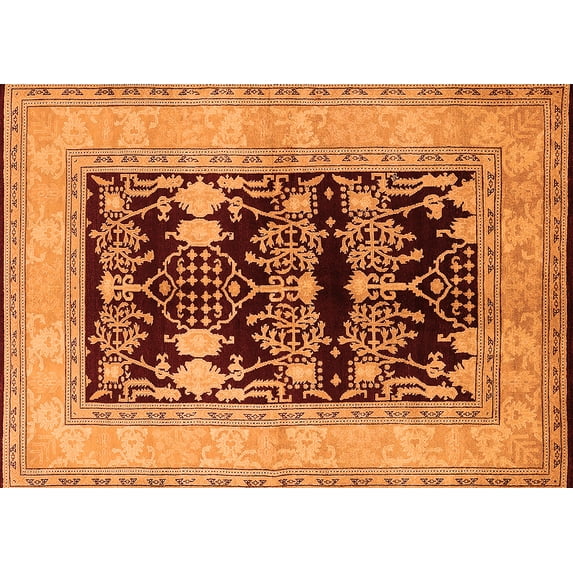 Ahgly Company Indoor Rectangle Oriental Orange Industrial Area Rugs, 4' x 6'