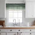 thumbnail image 3 of Sage Green Waves Valance Curtains for Kitchen/Living Room/Bathroom/Bedroom Window, Rod Pocket Small Topper Half Short Window Curtains Voile Sheer Scarf, Rustic Abstract Ombre Stripes Art 42"x18", 3 of 8
