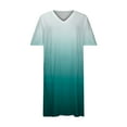 thumbnail image 5 of Brnmxoke Plus Size Dresses for Curvy Women Gradient Color Oversize T Shirt Midi Dress Loose Short Sleeve V Neck Tie Dye Print Dress 2025 Multicolor,XL, 5 of 5