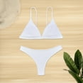 thumbnail image 6 of Hot Days, Bold Styles UTSJKR Women's Triangle Bikini Set Textured Frilled Smocked Ruched Push Up Swimsuit Two Piece Bathing Suit White S, 6 of 7