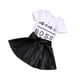 thumbnail image 2 of Sonducket 2 uds. Ropa de bebé, conjunto de camiseta de manga corta para niña, camiseta, conjuntos de ropa Blanco negro 110cm, 2 of 6