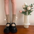thumbnail image 5 of Milue Women's Boot Socks Middle Tube Socks Pom Pom Cotton Socks Sweet Crew Socks, 5 of 21