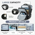 thumbnail image 6 of SYCNB Large Travel Backpack for Men Women, Mochila de Viaje Carry on Backpack Flight Approved Luggage Laptop Backpack, Personal Item Travel Backpack Waterproof Morral de Viaje Suitcase Daypack Black, 6 of 7