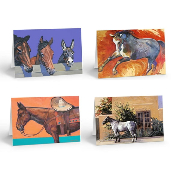 Assorted Horse Blank Note Cards - 12 Assorted Note Cards with Envelopes - Horese