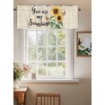 thumbnail image 2 of Yellow Sunflower Curtain Valances for Windows, Butterfly Sunshine Farmhouse Beige Kitchen Valance Window Treatment, Light Filtering Block Curtains for Bathroom/Bedroom/Living Room 60'' x 18'', 2 of 9