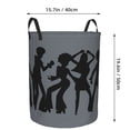 thumbnail image 2 of DouZhe Waterproof Collapsible Large Laundry Baskets, Disco Dance Black Prints Circular Hamper with Handles, 2 of 6