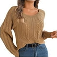 thumbnail image 1 of Chandail-Over Uni pour Femmes Manches Longues Décontracté Tricoté Doux Confortable Hiver Chaud Col Roulé, 1 of 5