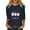 Navy, variant on Womens Shirts Tops Christmas 3/4 Sleeve Print Crewneck Ladies Holiday Season Fall Clothes for Women Tees Blouses Navy Size M