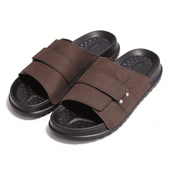 ZROVA Unisex Slide Sandals Double Buckle Non-Slip Thick EVA Sole for Summer