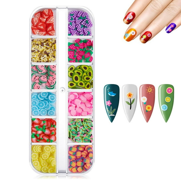 Rebanadas de decoración de uñas de frutas, suministros de uñas de frutas de verano, decoraciones de uñas, accesorios de uñas, diseños lindos