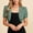 Army Green, variant on Women Solid Eyelet Puff Short Sleeve Cropped Bolero Shrug Cardigan Layering Top Black XXL Gift