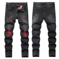 thumbnail image 2 of Boy's Fit Ripped Destroyed Distressed Fashion Kids Denim Jeans Pants Black 15 Y-16 Y, 2 of 7