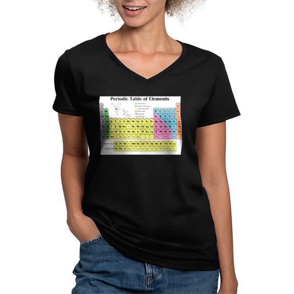 CafePress - Periodic Table Of Elements Women's V Neck Dark T S - Women's V-Neck Dark T-Shirt