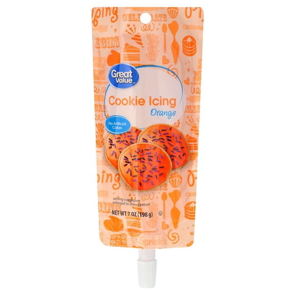 Great Value Cookie Icing, Orange, 7 oz