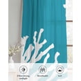 thumbnail image 6 of Teal Blue Coral Coastal Sheer Curtains 45 Inch Length 2 Panels Set for Living Room/Bedroom, Nautical Ocean Summer Beach Kitchen Curtains Grommet Semi-Sheer Curtains Drapes Window Treatments 42"x45"x2, 6 of 7
