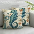thumbnail image 3 of WERPE  Ocean Theme Decorative Throw Pillow Cover, Turtle Seahorse Throw Pillows Mediterranean Ocean Coastal Beach Outdoor Pillow Cushion Cases for Patio Couch Sofa Bed Decor White, 3 of 5