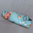 Honeii Let's Go on an Adventure Print Swaddle Blanket and Hat Set
