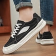 thumbnail image 2 of Men'S Premium Casual Sneakers - Black & White Low-Top Lace-Up Shoes with Breathable Fabric Upper, Durable Rubber Sole, and Comfortable Design for Everyday Wear, 2 of 9