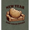 thumbnail image 5 of New Year Same Couch Potato Adult Green Crew Neck Short Sleeve Tee-XXL, 5 of 5