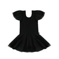 thumbnail image 3 of TSSOE Girls' Kids Flutter Short Sleeve Ballet Dance Tutu Dress Skirted Leotard Gymnastics Black 2-3, 3 of 5