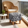 thumbnail image 4 of SCRAWLGOD Zebra Print Black White Footstool Slipcover, Anti Dust Foot Rest Cushion Non Slip Square Slipcover for Ottoman with Elastic Buttom for Living Room, 4 of 7