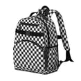 thumbnail image 2 of Black and White Checkered Backpack for School,Cute School Bag,Schoolbag with Adjustable Shoulder Straps & Padded Back,15.25"x11.5"x5.25", 2 of 6
