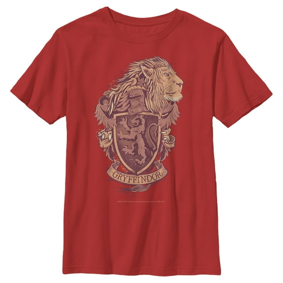 Boy's Harry Potter Gryffindor Coat of Arms Graphic Tee Red Small