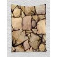 thumbnail image 1 of Cobblestone Tapestry, Hand Drawn Illustration of a Stone Wall Cottage House Concept, Wall Hanging for Bedroom Living Room Dorm Decor, 40W X 60L Inches, Beige Sand Brown and Cocoa, by Ambesonne, 1 of 2