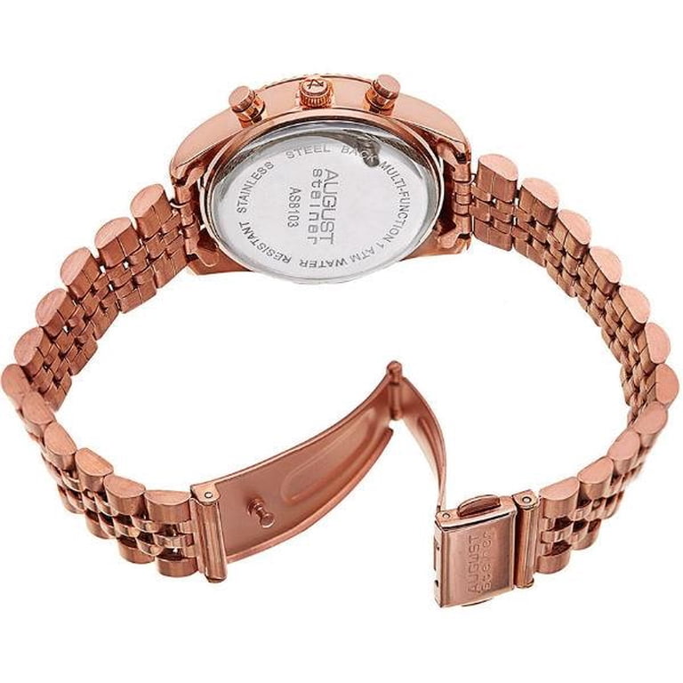 August Steiner AS8103RG Swiss Quartz Day Date GMT Rosetone  display picture 2