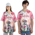 thumbnail image 4 of Hello Valentine’s Day Schnauzer Flower Crown Romantic Pink Floral All Over Print 3D Baseball Shirt Miniature Schnauzer Dog Lover Softball Sport - 00031, 4 of 6