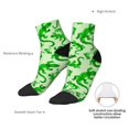 thumbnail image 6 of Rateoe Green Lizard Pattern Quarter Crew Socks,Toe Seamed Ankle Socks,Cotton Cushioned Breathable Athletic Crew Sports Socks, 6 of 7
