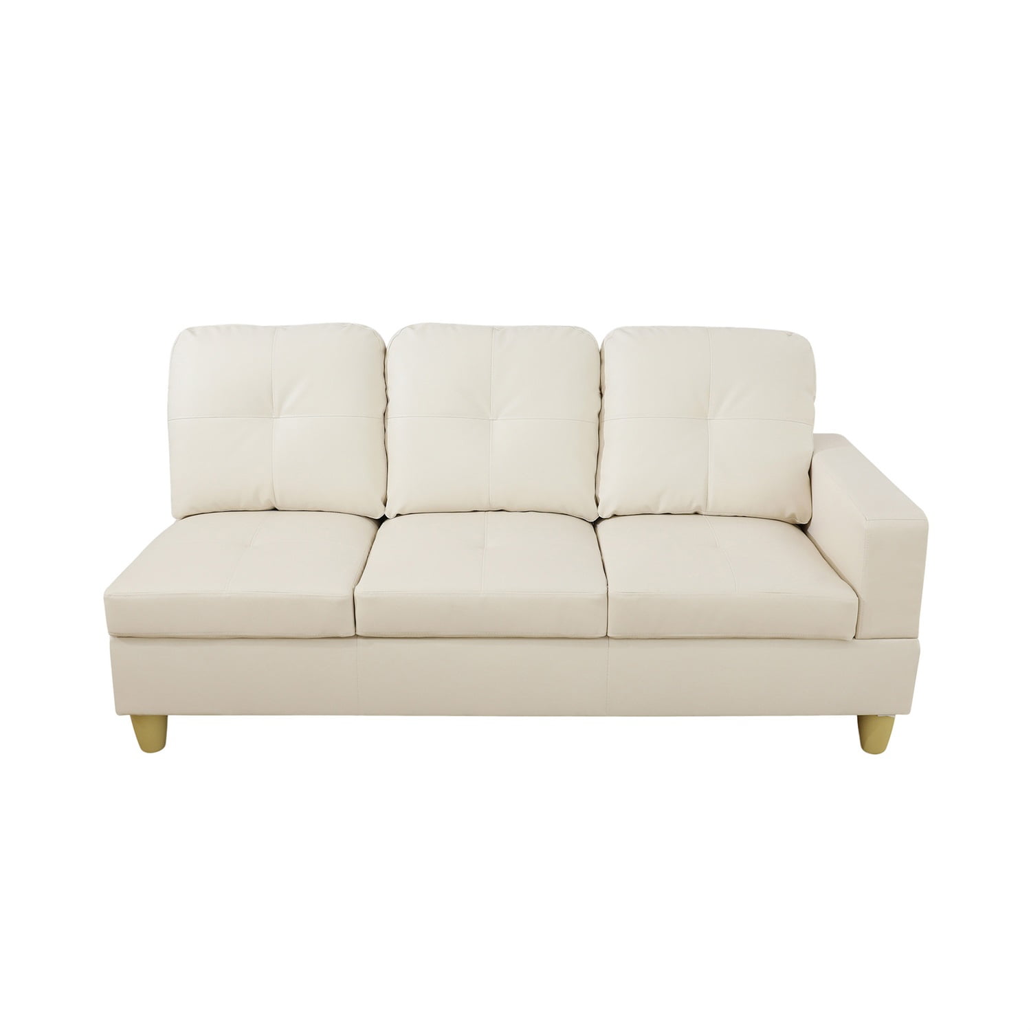 Hommoo Sofa Set, Faux Leather 2-Piece Couch Living Room Sofa Set,White