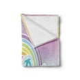 thumbnail image 2 of Pride Soft Flannel Fleece Throw Blanket, Gay Pride Text As Clouds with Rainbow Colorful Pastel Tones Blurred Background, Cozy Plush for Indoor and Outdoor Use, 50" x 70", Multicolor, by Ambesonne, 2 of 5