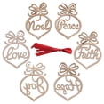 thumbnail image 2 of 6 Pcs Christmas Decorations Wooden Ornament Xmas Tree Hanging Pendant Ornament, 2 of 6