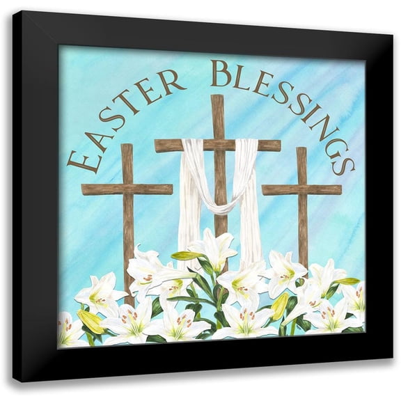 Reed, Tara 12x12 Black Modern Framed Museum Art Print Titled - He is Risen III-Easter Blessings