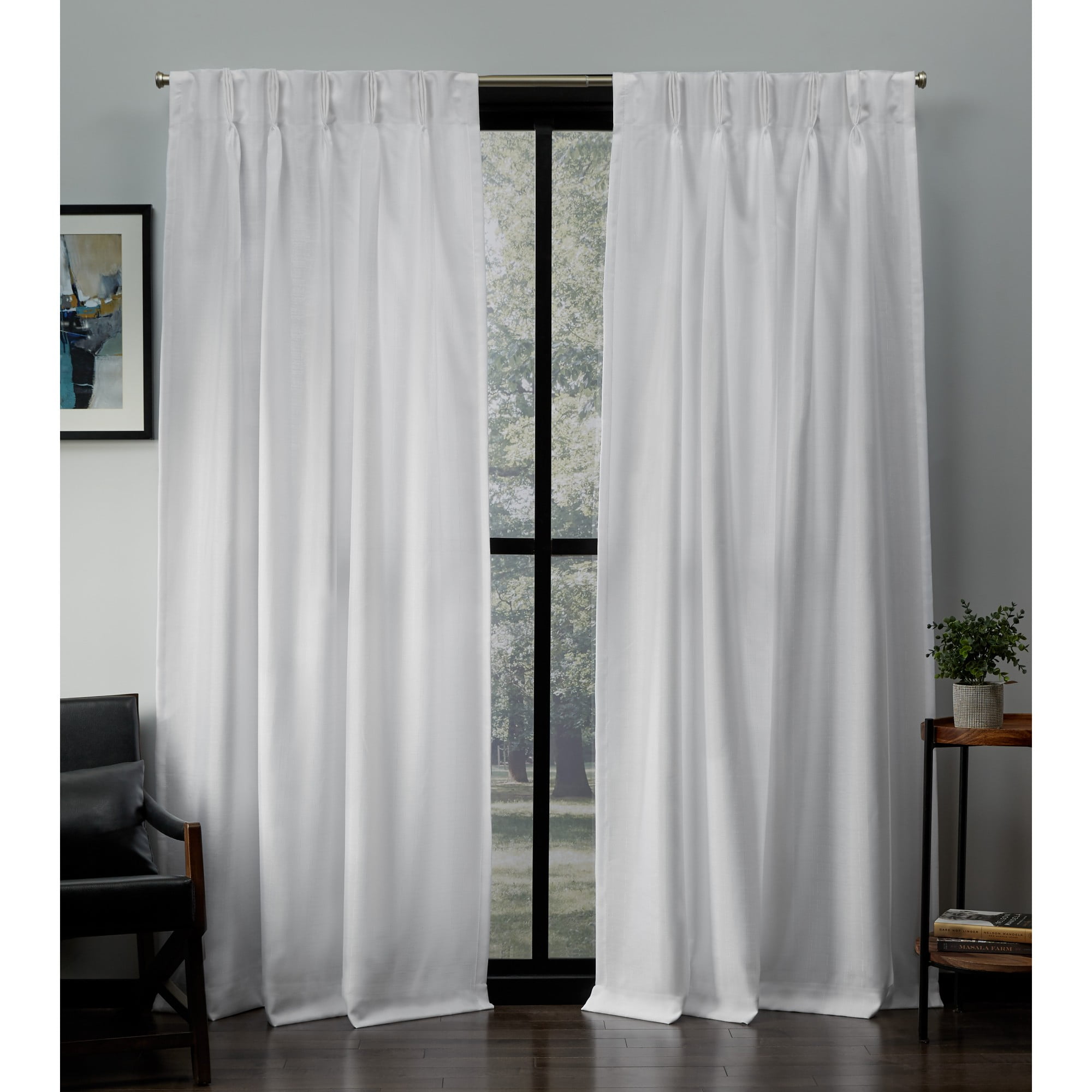 Exclusive Home Curtains Loha Linen Pinch Pleat Curtain Panel Pair, 96
