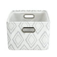 thumbnail image 6 of Mainstays Light Gray Diamond Canvas Fabric Decorative Storage Basket with Handles, 15 in x 8 in x 11 in, 6 of 9