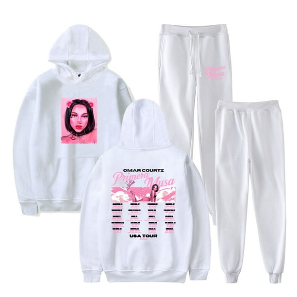 Omar Courtz Primera Musa Tour Merch Sudaderas con capucha Jogger Pantalones Conjunto Invierno Mujeres Hombres Moda Streetwear