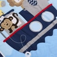 thumbnail image 4 of Sweet Baba Elephant Lion Crib Bedding Set for Boys, 3 Piece Includes Quilt,Fitted Sheet,Crib Skirt, Blue Baby Nursery Set, Portable Standard Set(Nautical Theme), 4 of 7