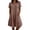 Coffee, variant on Vivianyo HD Women's Collar Henley Shirt Midi Dress, Loose Roll Cuff Short Sleeve Dresses With Patch Pocket for Summer Vacation, Women's Orange, Sizes S-3XL