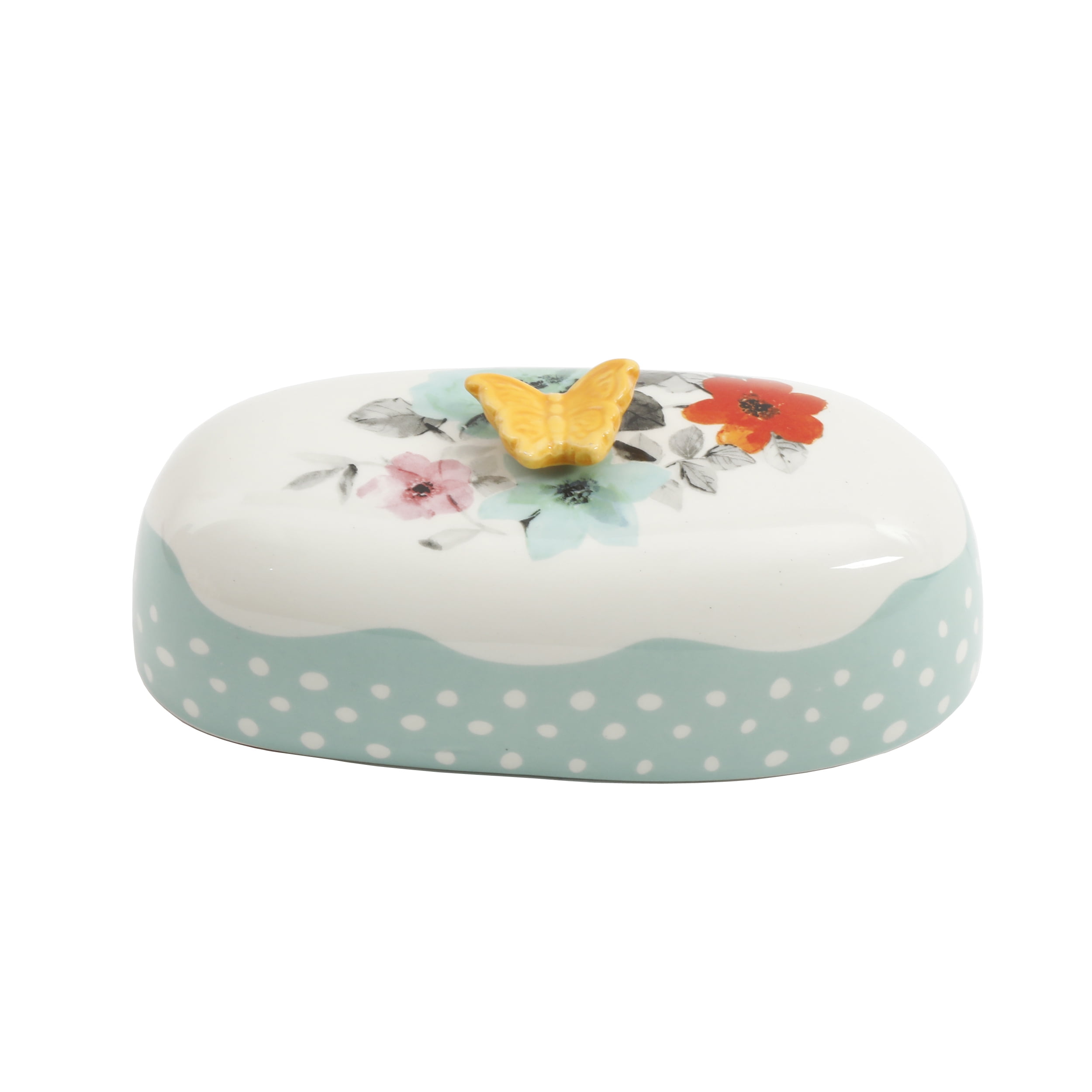 The Pioneer Woman Flea Market Decorated Floral 6.4 Butter Dish 