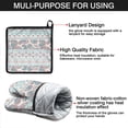 thumbnail image 7 of Multicolor Triangular Geometric Boho Pattern Kitchen Oven Mitt and Pot Holder Sets 2 Pcs for Baking, Cooking and Grilling, Heat Resistant Up To 392 °F, 7 of 7