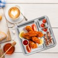 thumbnail image 3 of EeaseCA 1Pc Stainless Steel Plate Household Divided Plate Fruit Plate Breakfast Plate, 3 of 7