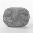 thumbnail image 6 of Yuny Knitted Cotton Round Pouf Ottoman – 20x20x14 for Living Room | Cotton | Round, 6 of 8